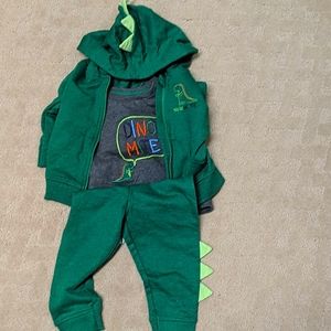 NEW Adorable 3pc Dino Hoodie Jogger Set 12m